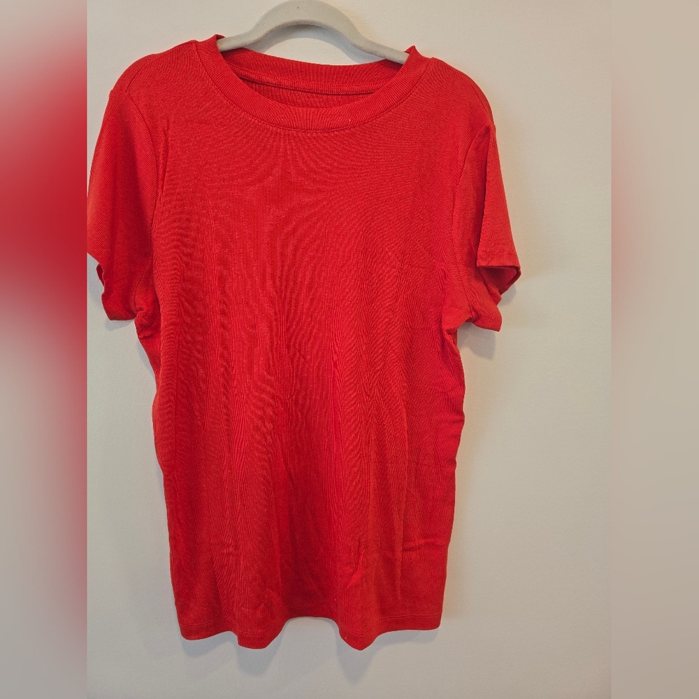 A New Day Size 1x Red Crew Neck Shirt NWT